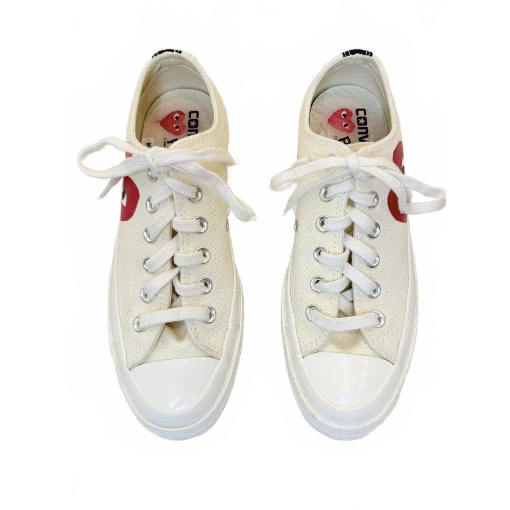 Converse x Comme des Garcons Play Chuck 70 Low White Sneakers Mens 5 / Women's 7
